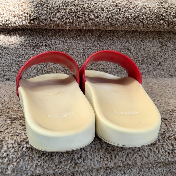 Versace Men's Red Rubber Slides - Picture 6 of 12